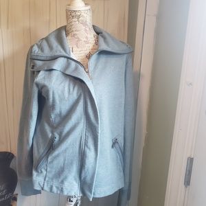 BANANA REPUBLIC HEATHER BLUE ZIP UP JACKET LG